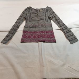 North Face brand Gray Print Soft Wool Top